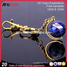 Made in china fábrica de metal globo spin metal keychain com logotipo